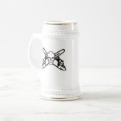 schedel en kettingzagen bierpul (Voorkant links)