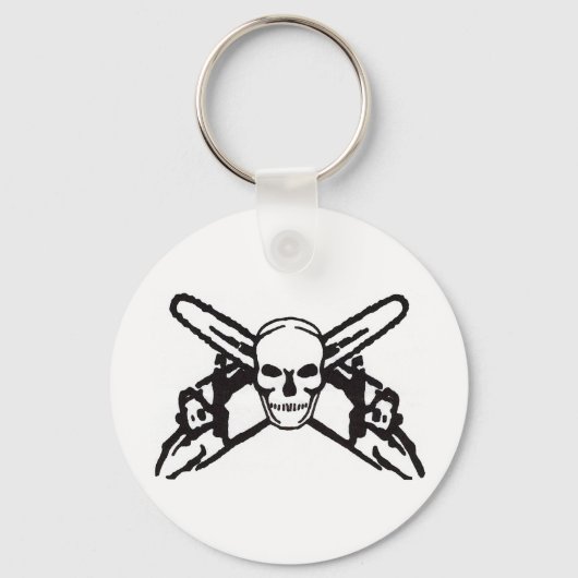 schedel en kettingzagen sleutelhanger (Voorkant)