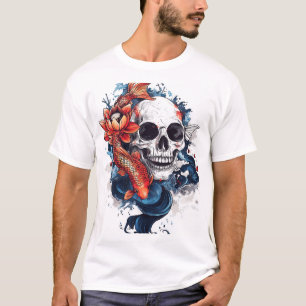 Schedel en Koi Sereniteit T-shirt