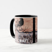 Schedel en kraai Horror gepersonaliseerd Mok (Voorkant links)