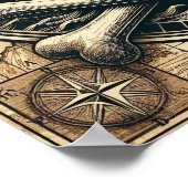 Schedel en kruis Botten zeilschip 1 Poster (Hoek)