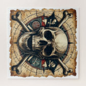 Schedel en kruis Botten zeilschip 2 Legpuzzel (Horizontaal)