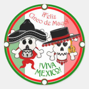 Schedel en Kruisbeenderen Cinco de Mayo sticker