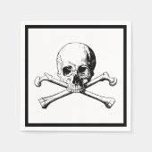 Schedel en Kruisbeenderen Jolly Roger Cocktail Servet (Voorkant)