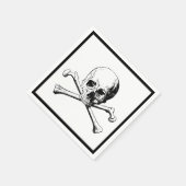 Schedel en Kruisbeenderen Jolly Roger Cocktail Servet (Hoek)
