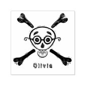  schedel en kruisbeenderen met bril  zelfinktende stempel (Design)