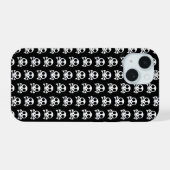 Schedel en Kruisbeenderen Patroon iPhone 15 Case (Achterkant horizontaal)