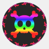 Schedel en Kruisbeenderen Regenboog Sticker (Voorkant)