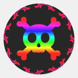 Schedel en Kruisbeenderen Regenboog Sticker