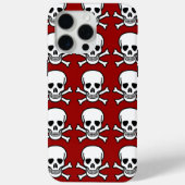 Schedel en Kruisbeenderen Rode achtergrond Hallowe Case-Mate iPhone Case (Achterkant)