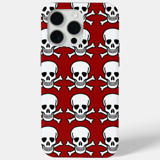 Schedel en Kruisbeenderen Rode achtergrond Hallowe Case-Mate iPhone Case (Achterkant)