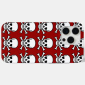 Schedel en Kruisbeenderen Rode achtergrond Hallowe Case-Mate iPhone Case (Achterkant (horizontaal))