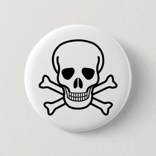 schedel en kruisbeenderen ronde button 5,7 cm (Voorkant)