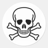 schedel en kruisbeenderen ronde sticker (Voorkant)