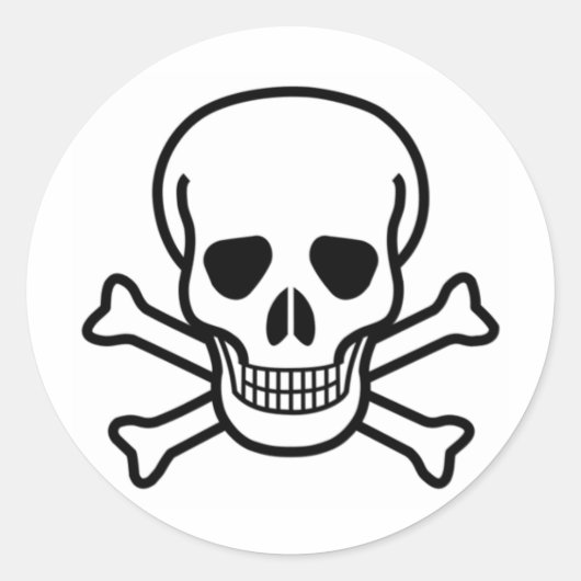 schedel en kruisbeenderen ronde sticker (Voorkant)