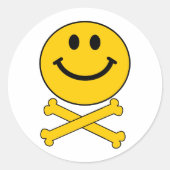 schedel en kruisbeenderen ronde sticker (Voorkant)