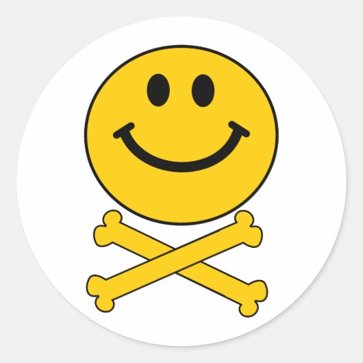 schedel en kruisbeenderen ronde sticker (Voorkant)