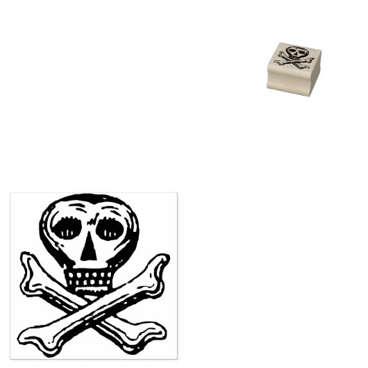  schedel en kruisbeenderen rubberstempel (Gestempeld)