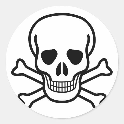 Schedel en Kruisbeenderen sterfsymbool Ronde Sticker (Voorkant)