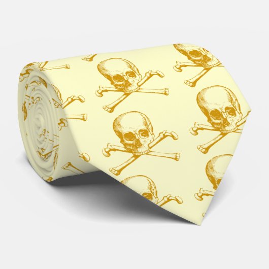 schedel en kruisbeenderen stropdas (Opgerold)