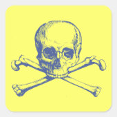 schedel en kruisbeenderen vierkante sticker (Voorkant)