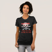 schedel- en kruisbotbreukwaarschuwing t-shirt (Voorkant volledig)