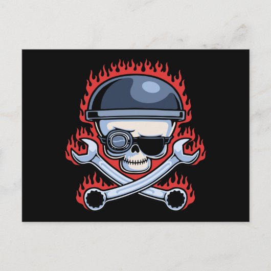 schedel en kruisdraden briefkaart (Voorkant)