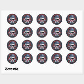 schedel en kruisdraden ronde sticker (Vel)