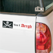 schedel en kruisje botten, ja ik, Arrgh Bumpersticker (Op Truck)