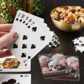 schedel en lichtroze bloemen pokerkaarten (Insitu)