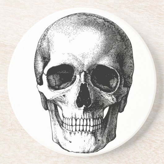 schedel en maangriep zandsteen onderzetter (Voorkant)
