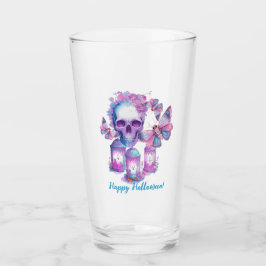 Schedel en motten Halloween Glas