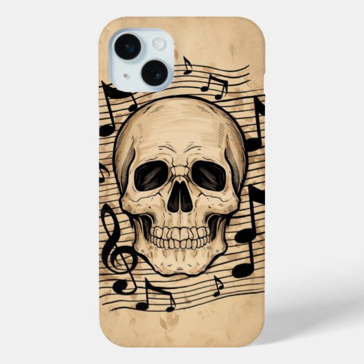 Schedel en Noten Case-Mate iPhone Case (Achterkant)