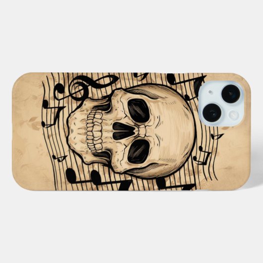 Schedel en Notities Case-Mate iPhone Case (Achterkant (horizontaal))