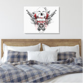 Schedel en Piraat Pistolen Vector Graphic Canvas Afdruk (Insitu (Slaapkamer))