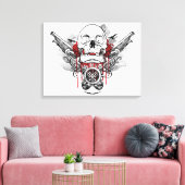 Schedel en Piraat Pistolen Vector Graphic Canvas Afdruk (Insitu (Woonkamer))
