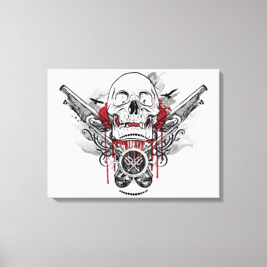 Schedel en Piraat Pistolen Vector Graphic Canvas Afdruk (Voorkant)