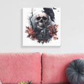 Schedel- en ravenprofetie canvas afdruk (Insitu (Woonkamer))