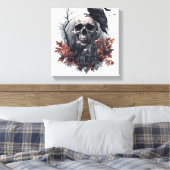 Schedel- en ravenprofetie canvas afdruk (Insitu (Slaapkamer))