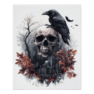 Schedel- en ravenprofetie perfect poster