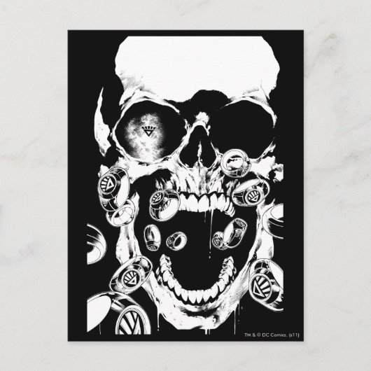 schedel en ringen briefkaart (Voorkant)