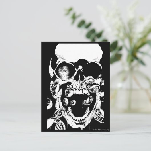 schedel en ringen briefkaart (Staand voorkant)