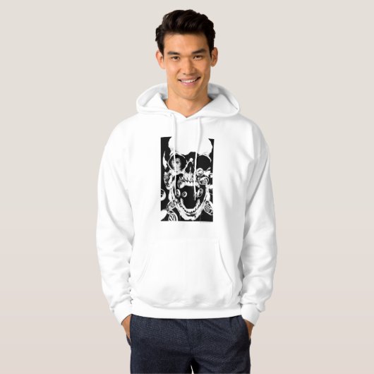 schedel en ringen hoodie (Voorkant volledig)