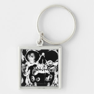 schedel en ringen sleutelhanger