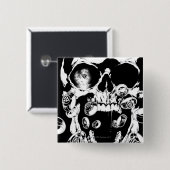 schedel en ringen vierkante button 5,1 cm (Voorkant /achterkant)