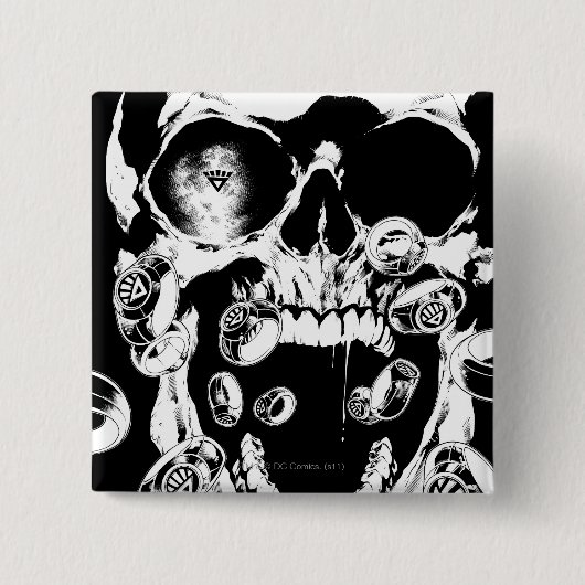 schedel en ringen vierkante button 5,1 cm (Voorkant)