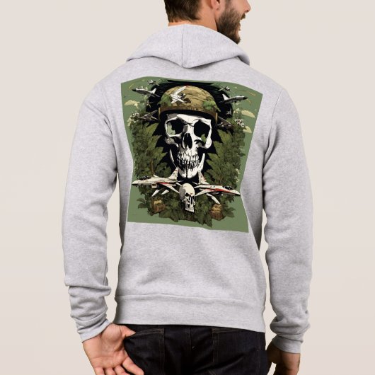 Schedel en rook hoodie (Achterkant)