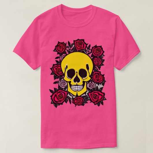 Schedel en Rozen 5 T-shirt (Design voorkant)