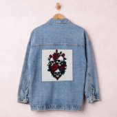 Schedel en Rozen: Gotisch bloemontwerp Denim Jacket (Hangar)