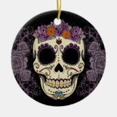 schedel en Rozen Keramisch Ornament (Voorkant)